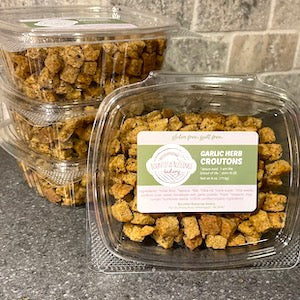 GARLIC CROUTONS , GLUTEN FREE, 16 OZ (Pack of 4, 4 OZ Containers)