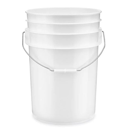 6 GALLON PLASTIC PAIL WITH LID, HDPE, WHITE